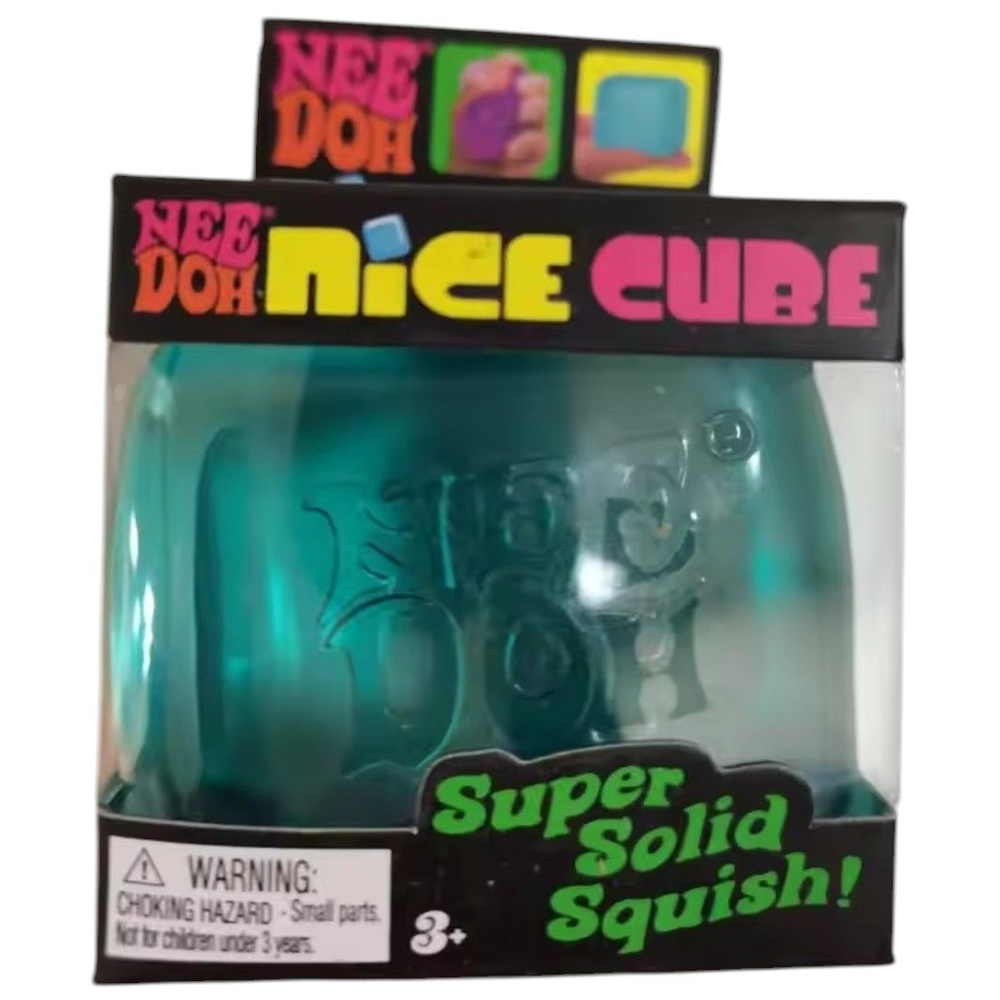 NeeDoh Nice Cube Super Solid Squish Teal Stress Toy